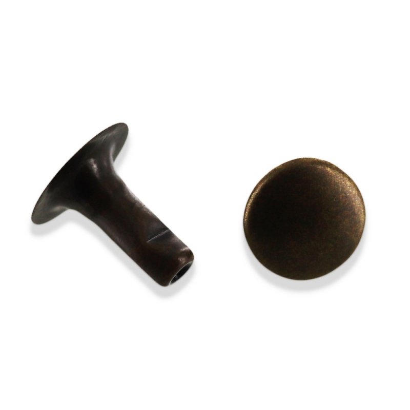 Lot De 20 Rivets Simple Calotte Acier Finition Bronze Vieilli Taille R3