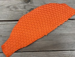 Peau de cuir de poisson tilapia orange mat bijoux accessoire Cuir en stock