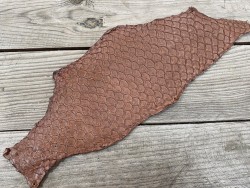 Peau de cuir de poisson tilapia exotique brun satiné bijoux accessoire maroquinerie Cuirenstock