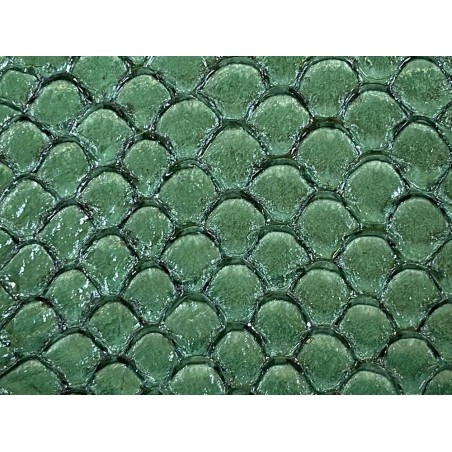 Détail écailles cuir de poisson tilapia vert brillant cuir en stock