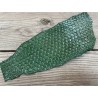 Peau de cuir de poisson tilapia vert glossy maroquinerie accessoire bijoux Cuir en stock