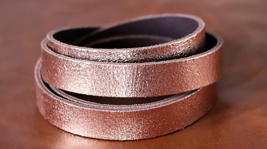 Bande cuir cuivre craquelé - Cuir en Stock