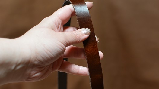 Bande lanière de cuir Pull-Up marron - Double Croupon - Cuir en Stock