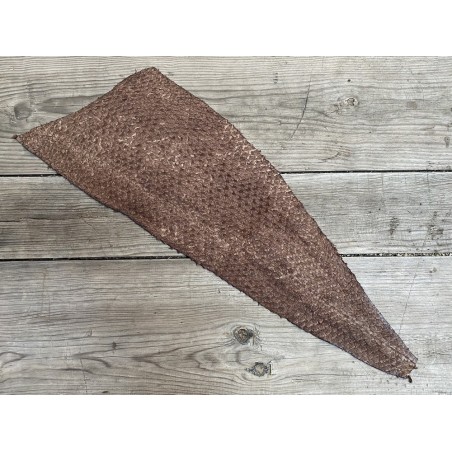 Peau de cuir de poisson Perche du Nil brun tabac mat - Cuir en Stock