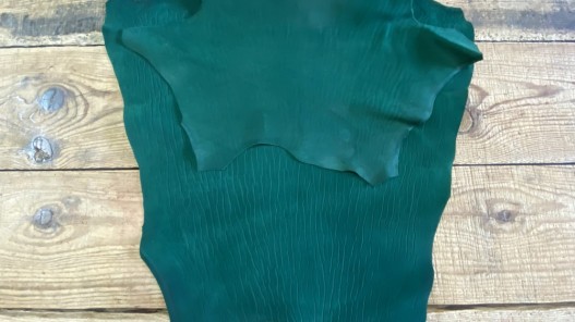 Endroit envers peau de cuir de requin vert - exotique - luxe cuir en stock