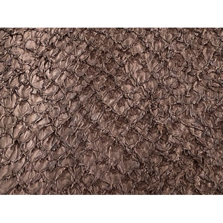 Peau de cuir de poisson Perche du Nil brun noisette mat - Cuir en Stock