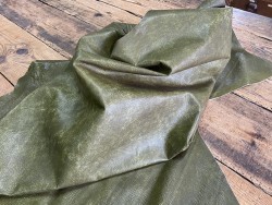 Souplesse peau de cuir de porc classique - vert olive - maroquinerie - Cuirenstock