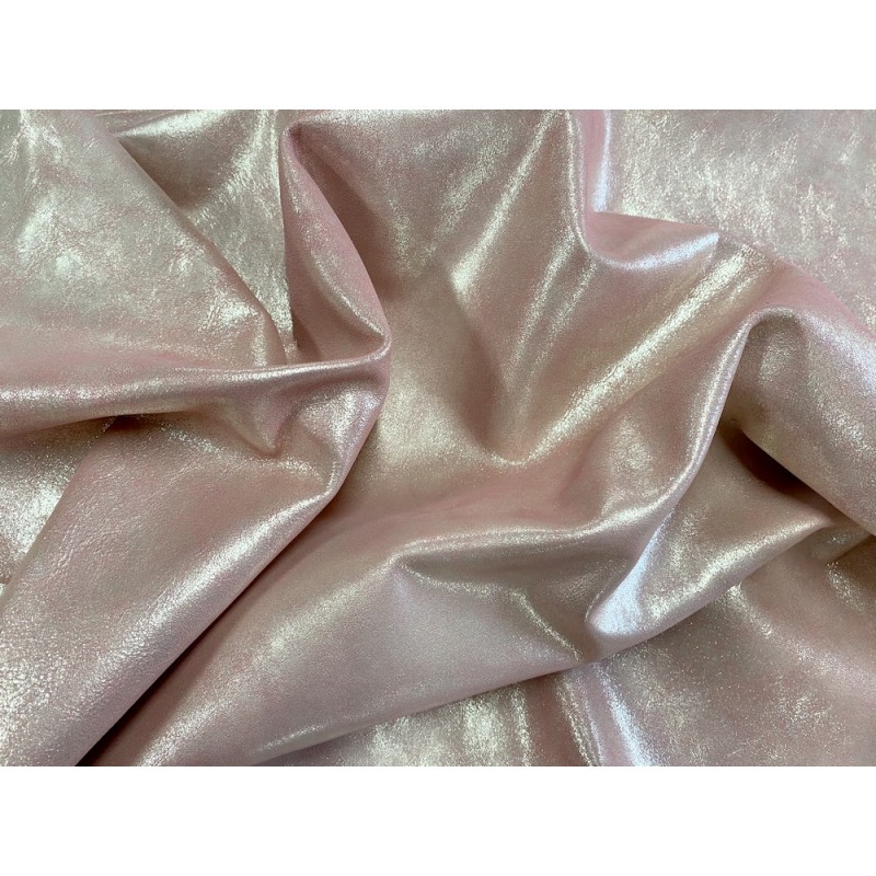 Peau pailleté métallisé rose - mouton métis - maroquinerie - vêtement - Cuir en stock Peau pailleté métallisé rose - mouton métis - maroquinerie - vêtement - Cuir en stock
