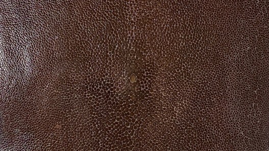 Détail peau de galuchat - perle centrale - grain poncé - marron - Cuir en Stock
