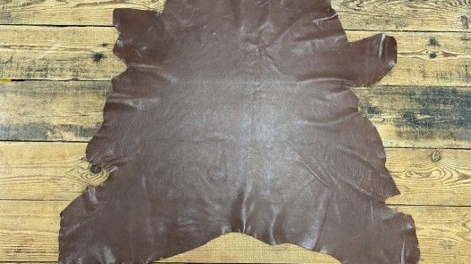 Peau de cuir de buffle marron - maroquinerie - Cuir en Stock
