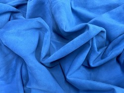 Souplesse peau de veau velours bleu - maroquinerie - ameublement - Cuirenstock