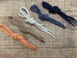 Lot de 5 paires de lacets plat coton tricoté - différent coloris - bonnes affaires - cuir en stock