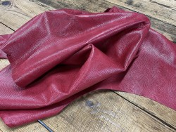 Souplesse peau de cuir de veau grain façon serpent - rose framboise - maroquinerie - Cuirenstock