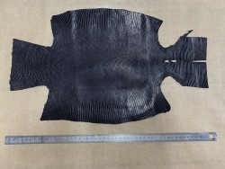 Grande peau de cuir de lézard noir mat - petite maroquinerie - bijou - accessoire - Cuir en stock