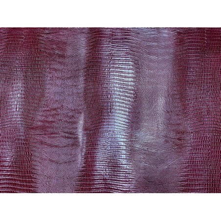 Détail grain façon lézard bordeaux - maroquinerie - cuir en stock