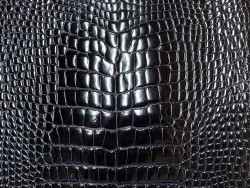 Détail peau de cuir de ventre de crocodile bleu nuit - maroquinerie - Cuir en stock