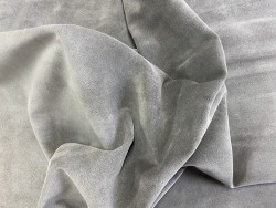 Souplesse peau de veau velours gris - maroquinerie - vêtement - ameublement - Cuirenstock