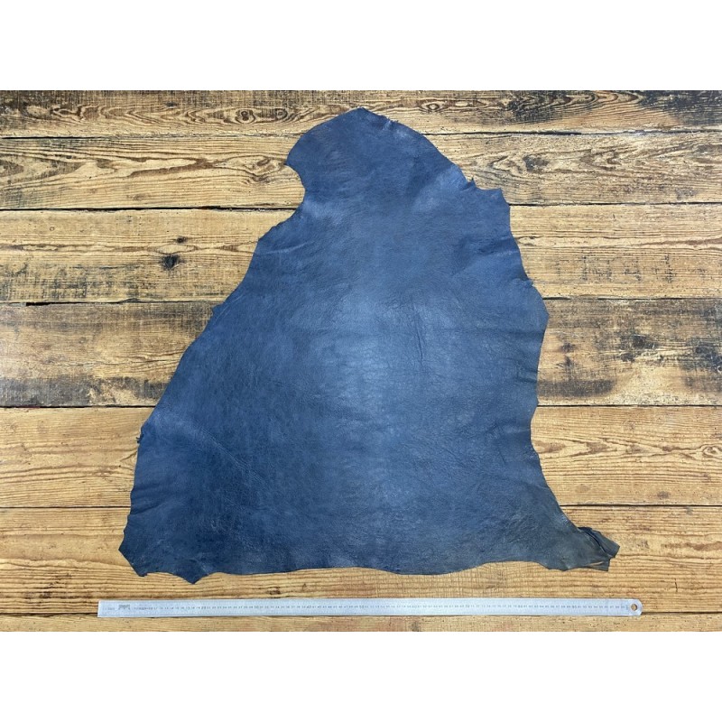 Peau de cuir de mouton - effet vieilli bleu - maroquinerie - Cuir en Stock Peau de cuir de mouton - effet vieilli bleu - maroquinerie - Cuir en Stock