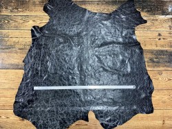 Peau de cuir de porc classique - maroquinerie - effet vieilli noir - Cuir en Stock