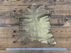 Peau de cuir de chèvre métallisé pailleté gold - Cuir en stock