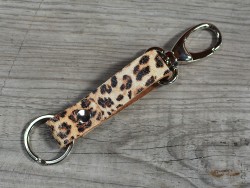 Porte clés en cuir léopard - mousqueton - Cuir en Stock