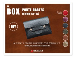 Idée cadeau maroquinerie - Box tutoriel porte-cartes en cuir recyclé - Upcycling cuirenstock