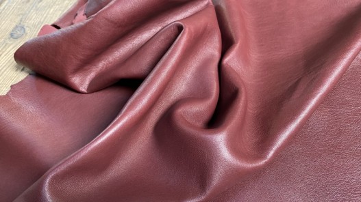Souplesse peau de cuir de mouton - bordeaux - maroquinerie - Cuirenstock