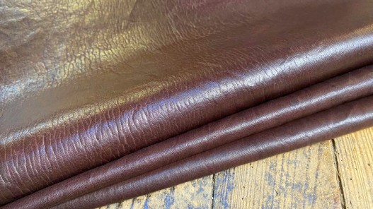 Lot de 3 peaux de cuir stretch identiques - bordeaux - Cuir en Stock
