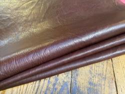 Lot de 3 peaux de cuir stretch identiques - bordeaux - Cuir en Stock