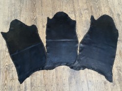 Lot de 3 peaux de cuir stretch identiques - noir - Cuir en stock