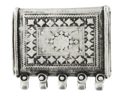 Boucle de ceinture à griffe - motif ethnique martelé - Cuir en Stock