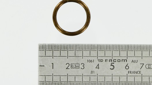 Passant rond en laiton vieilli 20mm - anneau non soudé - cuir en stock