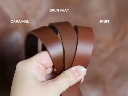 Bande lanière de cuir double croupon brun - Découpe sur-mesure - Cuir en Stock