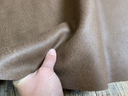 Demi-peau de croûte de cuir brun - maroquinerie - ameublement - Cuir en stock