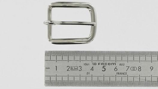 Boucle de ceinture rectangulaire nickelé 25 mm cuir en stock