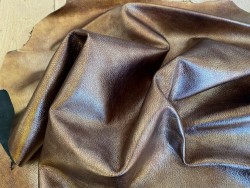Peau de cuir de chèvre métallisé bronze - maroquinerie - Cuir en Stock