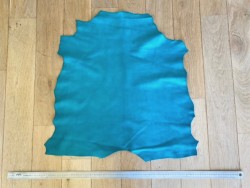 Peau de chèvre velours bleu turquoise - maroquinerie - chaussure - Cuir en Stock