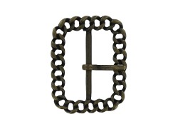 Boucle de ceinture façon chaine de gourmette bronze 30mm - Cuir en Stock