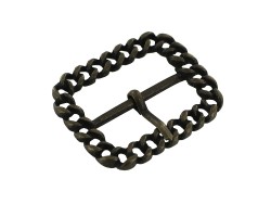 Boucle de ceinture façon chaine de gourmette bronze 30mm - Cuir en stock