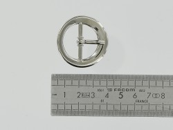 Boucle de ceinture ronde nickelé 20 mm cuir en stock