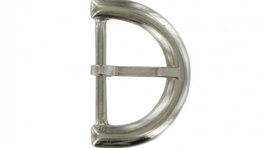 Boucle de ceinture demi lune nickelé 25 mm - bouclerie - accessoire - Cuir en Stock
