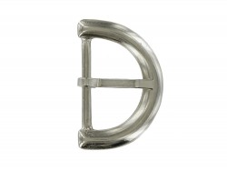 Boucle de ceinture demi lune nickelé 25 mm - bouclerie - accessoire - Cuir en Stock
