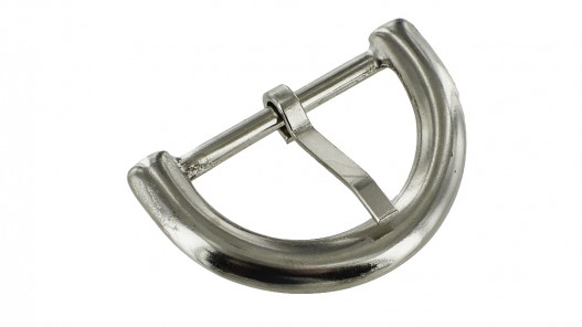 Boucle de ceinture demi lune nickelé 25 mm - bouclerie - accessoire - Cuir en stock