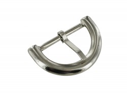Boucle de ceinture demi lune nickelé 25 mm - bouclerie - accessoire - Cuir en stock