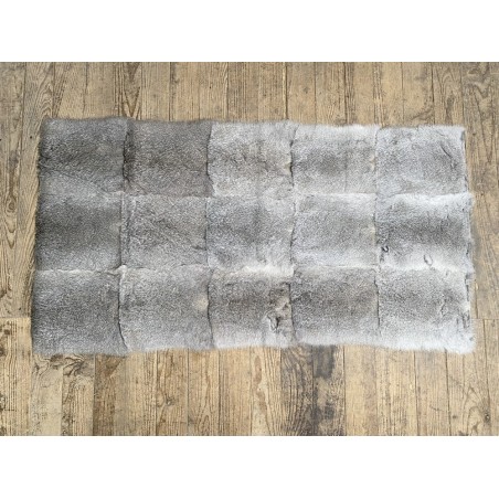 Tapis en peau de lapin en poil façon chinchilla - Cuir en Stock