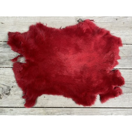 Peau de lapin - fourrure - Cuir en stock rouge