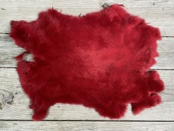 Peau de lapin - fourrure - Cuir en stock rouge