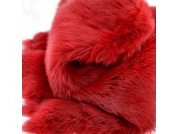 Peau de lapin - fourrure - Cuir en Stock rouge