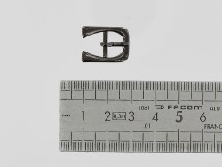 Petite boucle semi fermée couleur gun métal 10 mm - bouclerie - cuir en stock