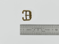 Boucle de ceinture à rouleau - semi fermé - laiton vieilli - bande 20mm - cuir en stock